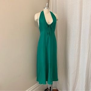 Lovestitch Jewel Green silk feel Halter Dress